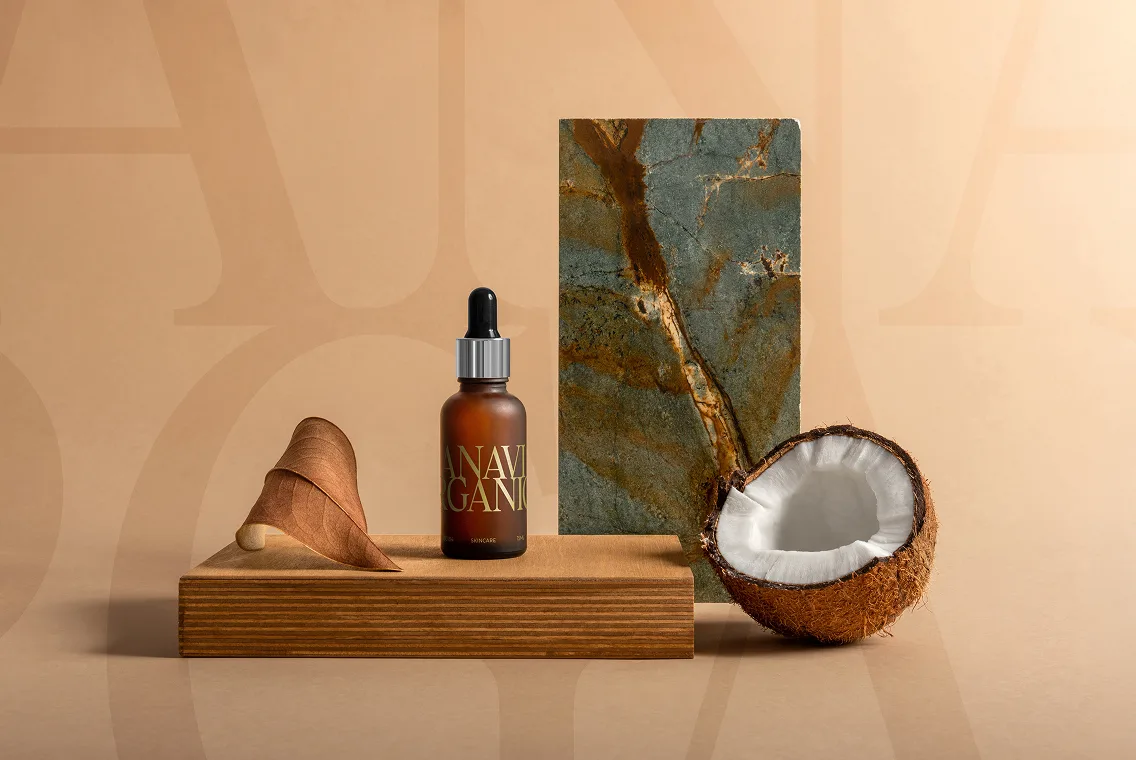 Anavi Organics cosmetics branding mockup